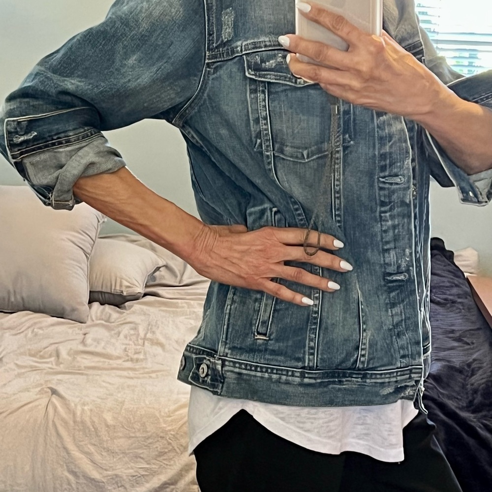 AG Jeans Adriano Goldschmied 17 Year Grouge Boyfriend Denim Jacket M - Picture 5 of 10